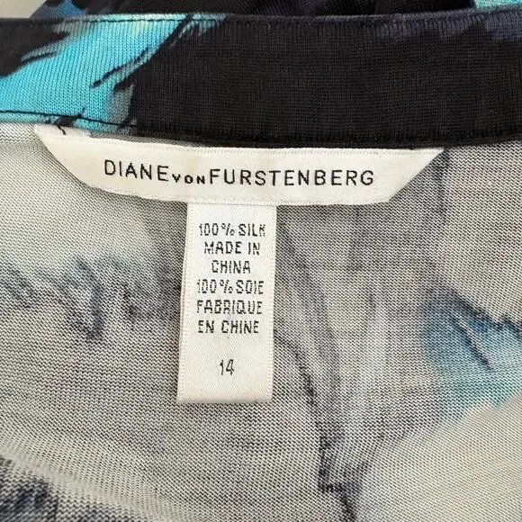 Diane von Furstenberg 100% Silk Jersey Tie Dye Snap Dress Boho Hippie Festival - Picture 8 of 9